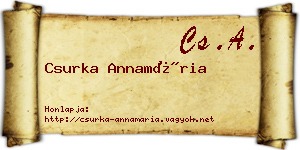 Csurka Annamária névjegykártya